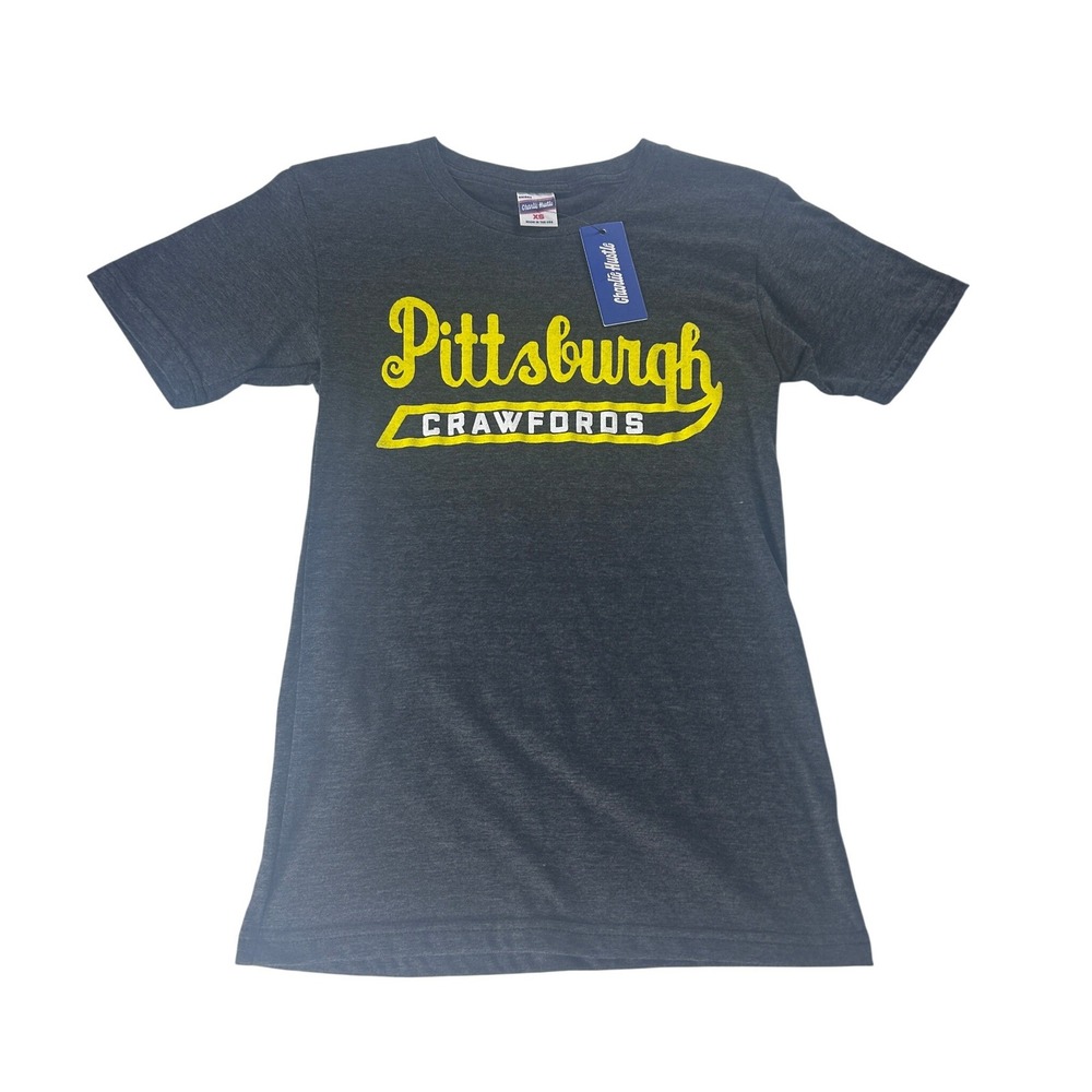 Charlie Hustle Pittsburgh Crawfords T-Shirt Unisex XS Gray Negro Leagues USA NWT
